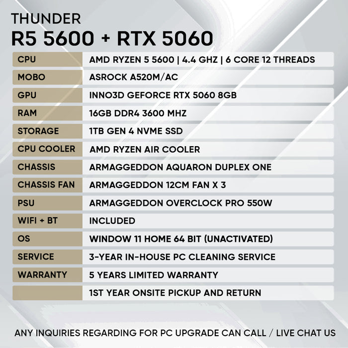 RYZEN 5 5600 + RTX 5060