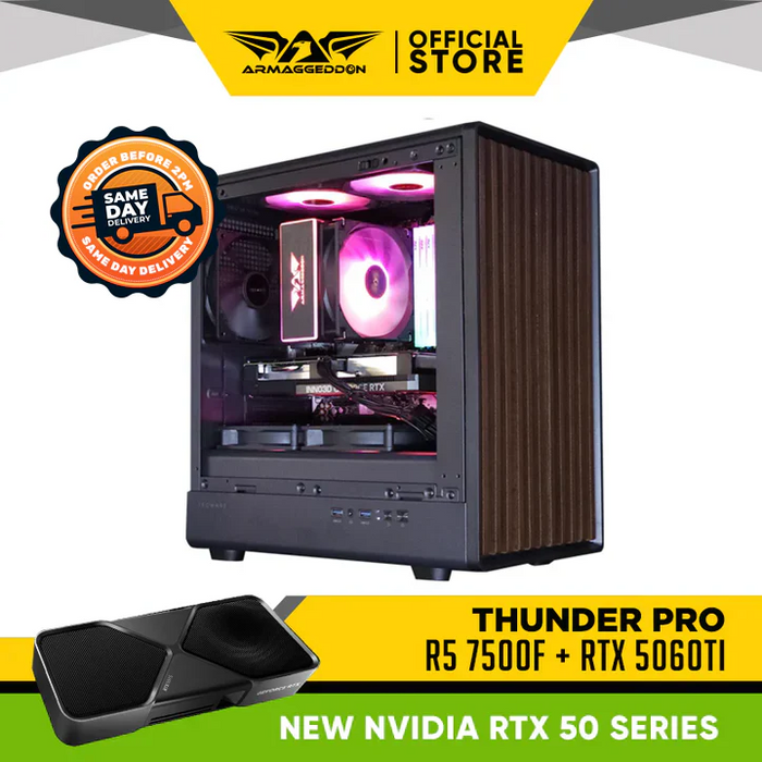 THUNDER PRO R5 7500F + RTX 5060 Ti 8GB/16GB | TIMBER M (Same Day Delivery)