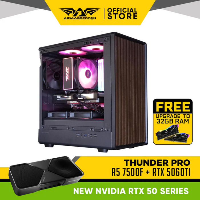 THUNDER PRO R5 7500F + RTX 5060 Ti | TIMBER M (Same Day Delivery)