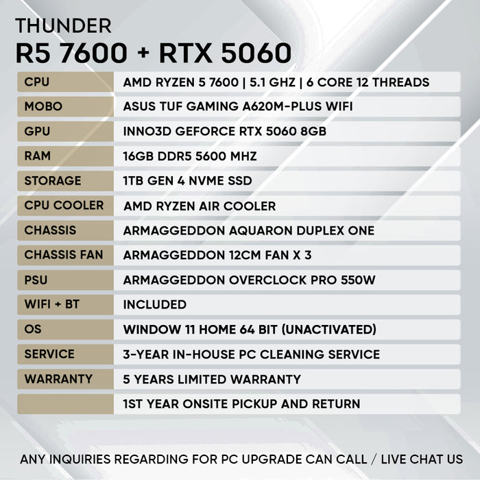 RYZEN 5 7600 + RTX 5060