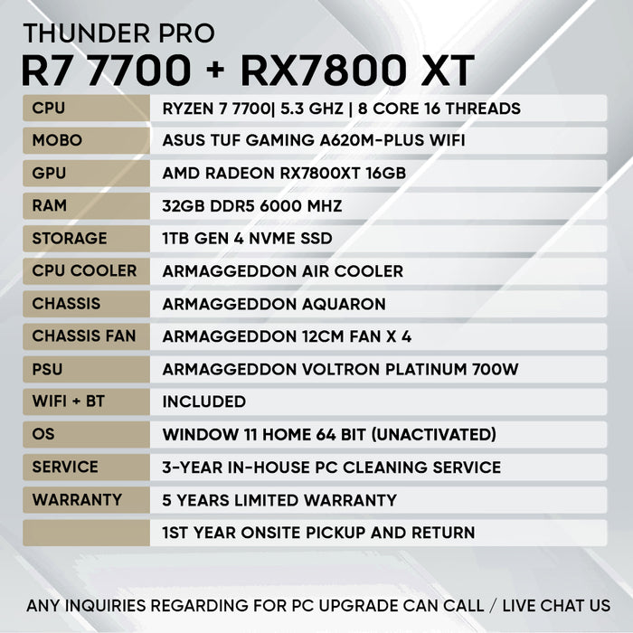 RYZEN 7 7700 + RX 7800XT
