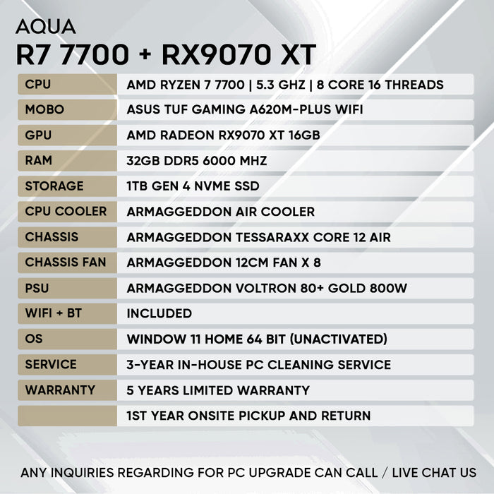 RYZEN 7 7700 + RX 9070XT