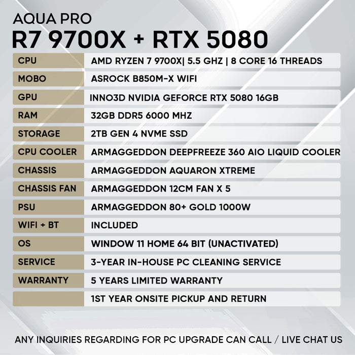 RYZEN 7 9700X + RTX 5080