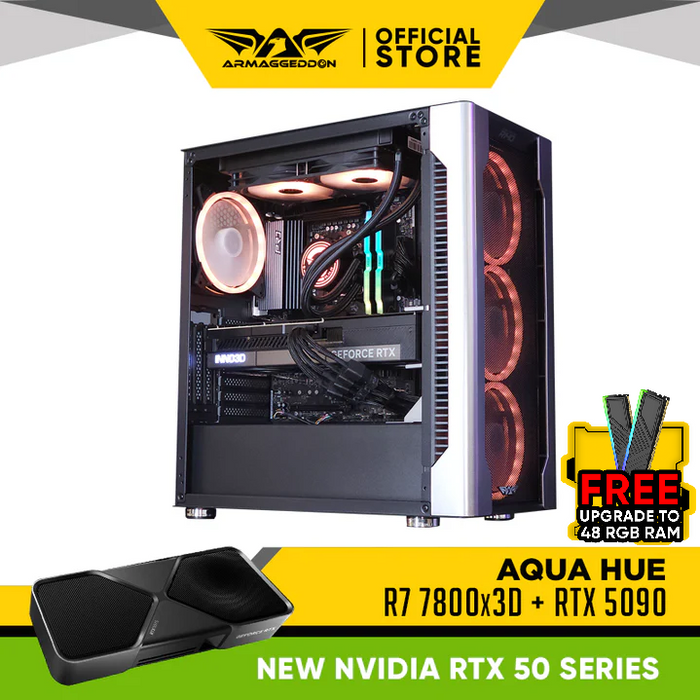 AQUA HUE R7 7800X3D + RTX 5090 | AIRSTREAM AR140 (SAME DAY DELIVERY)