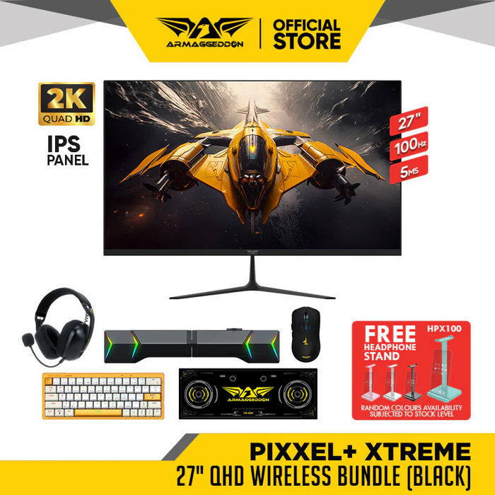 Pixxel+ Xtreme XF27WQHD Super-G100 | WIRELESS BUNDLE (BLACK)