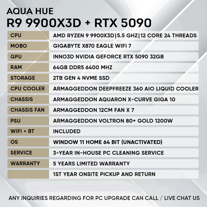 RYZEN 9 9900X3D + RTX 5090