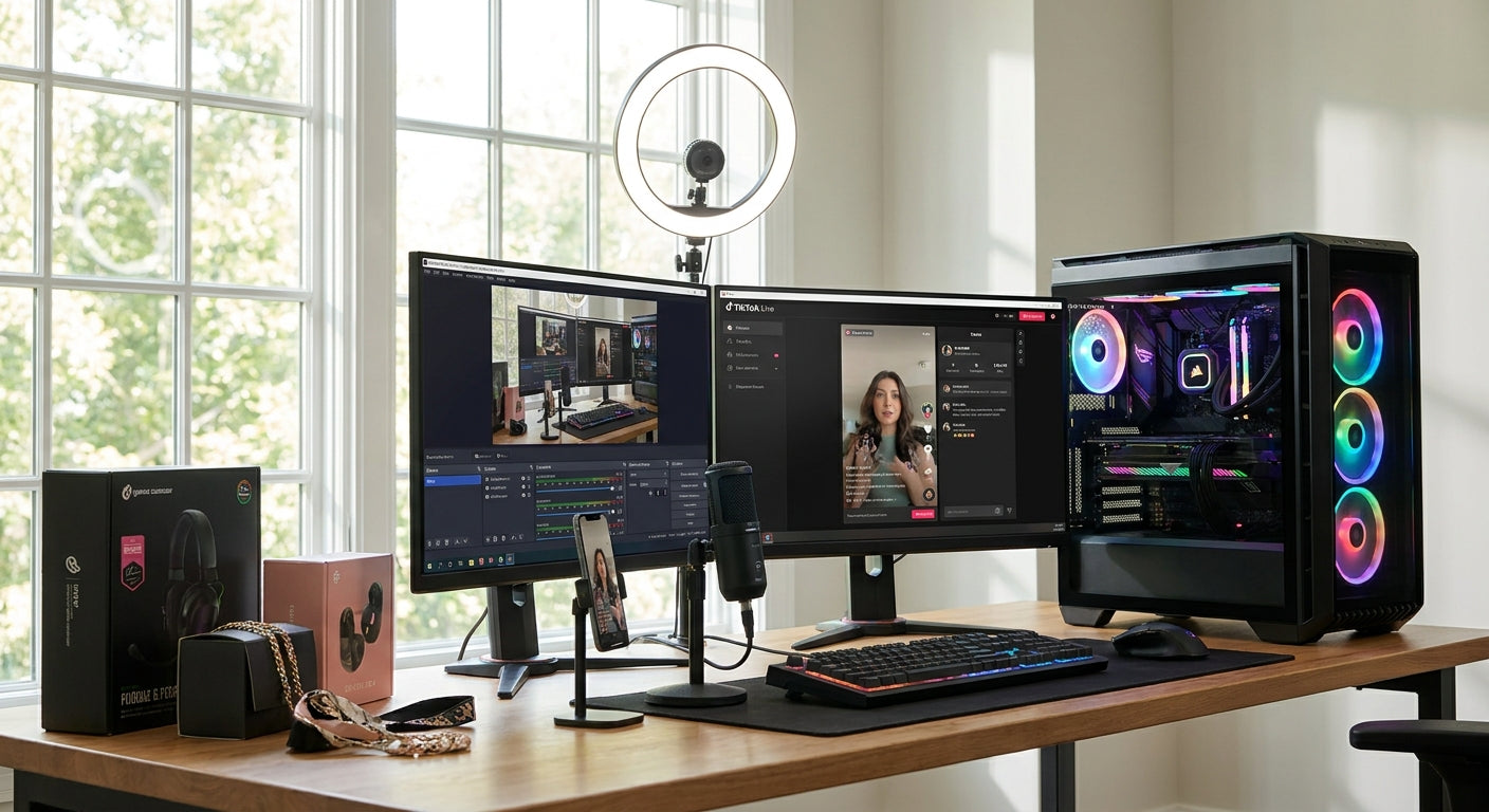 Gaming PC for livestream shopping and TikTok Live hosts