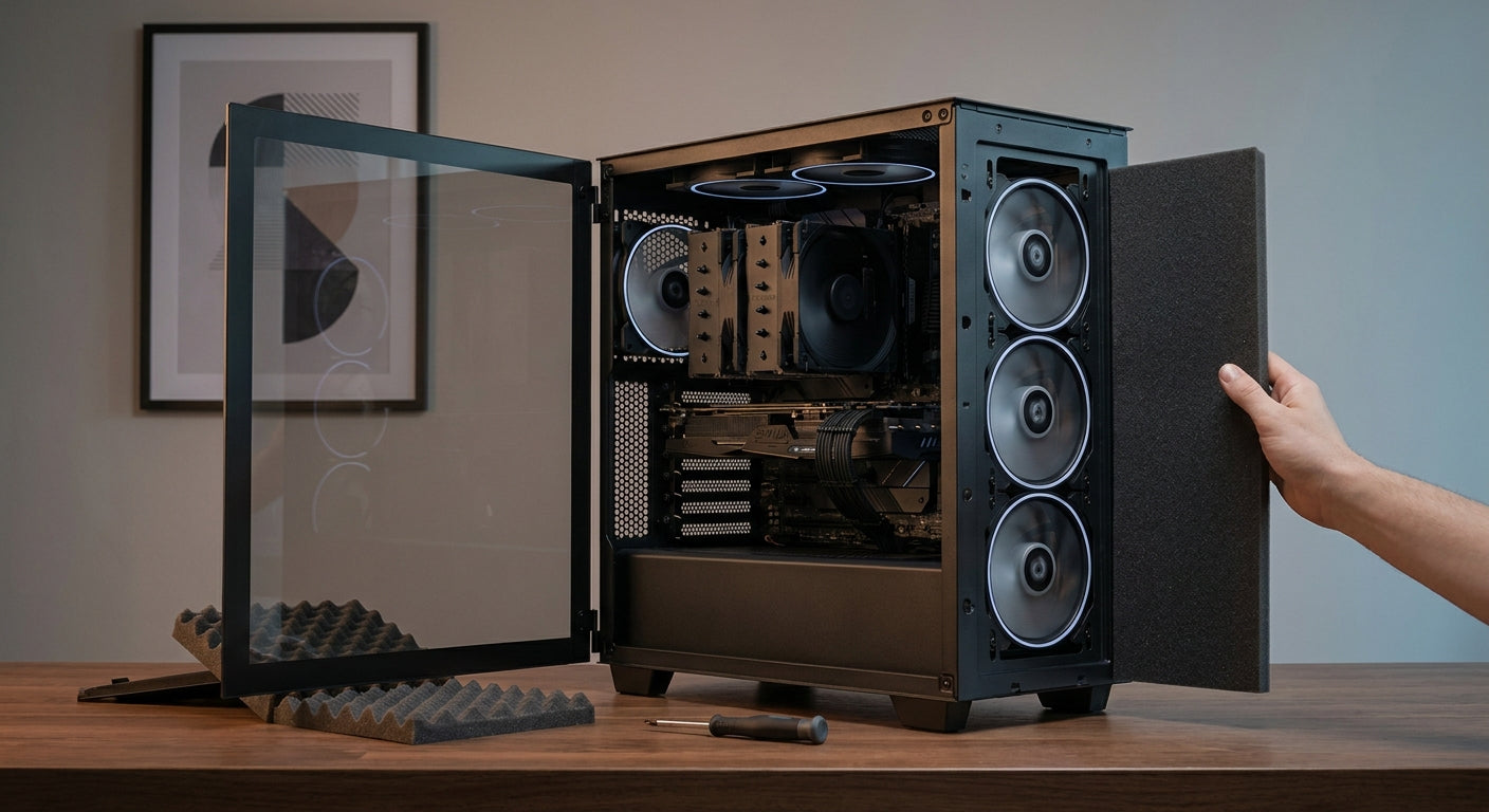 How to reduce noise and improve airflow in a gaming PC