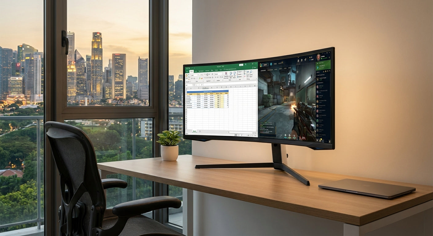 Gaming monitor for home office and hybrid work