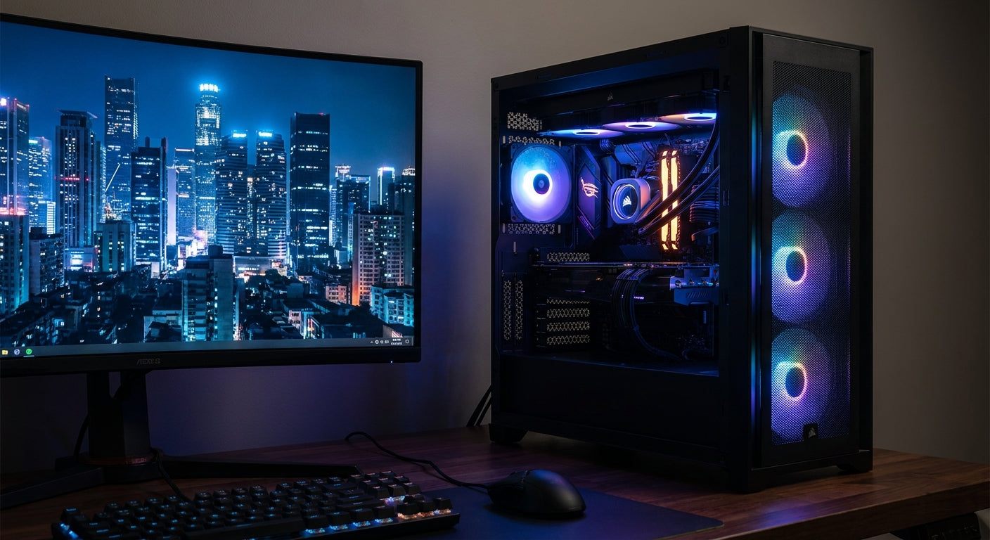 Gaming PC case for maximum airflow and cooling