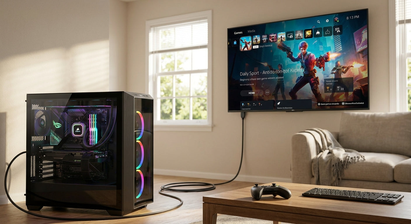 How to connect a gaming PC to a smart TV for living room play