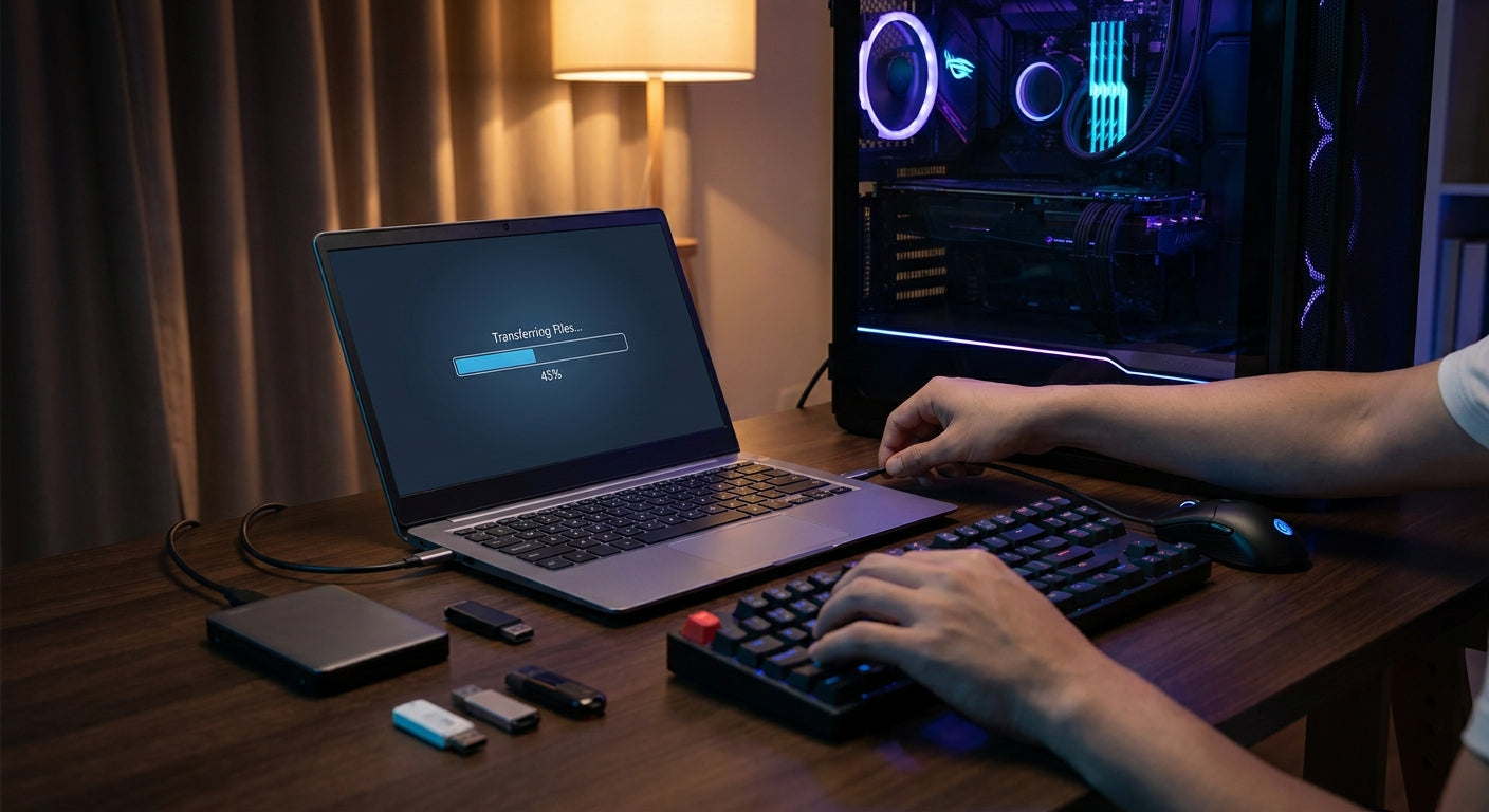How to transfer files to a new gaming PC