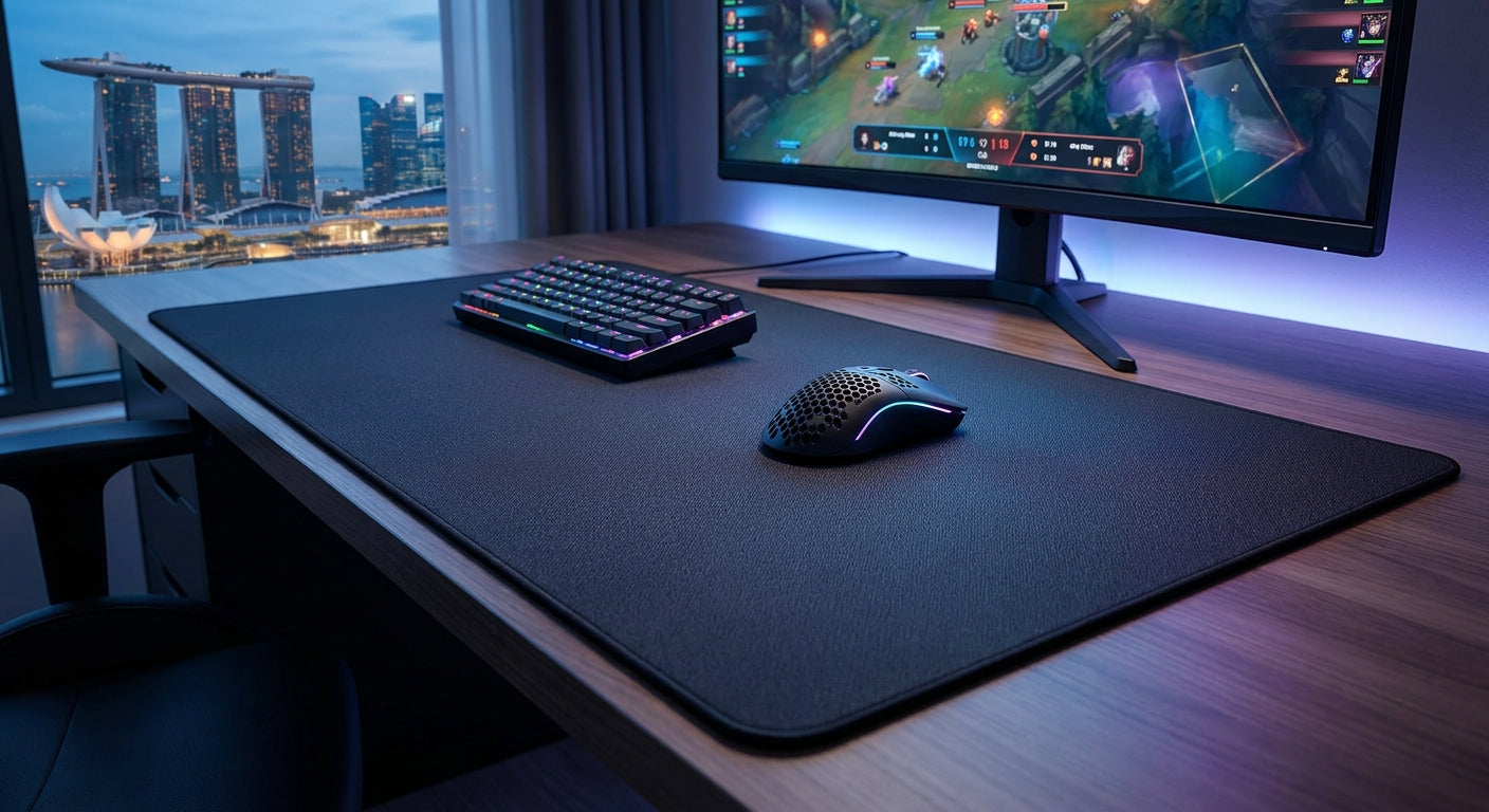 Large gaming mouse pad for competitive desk setups