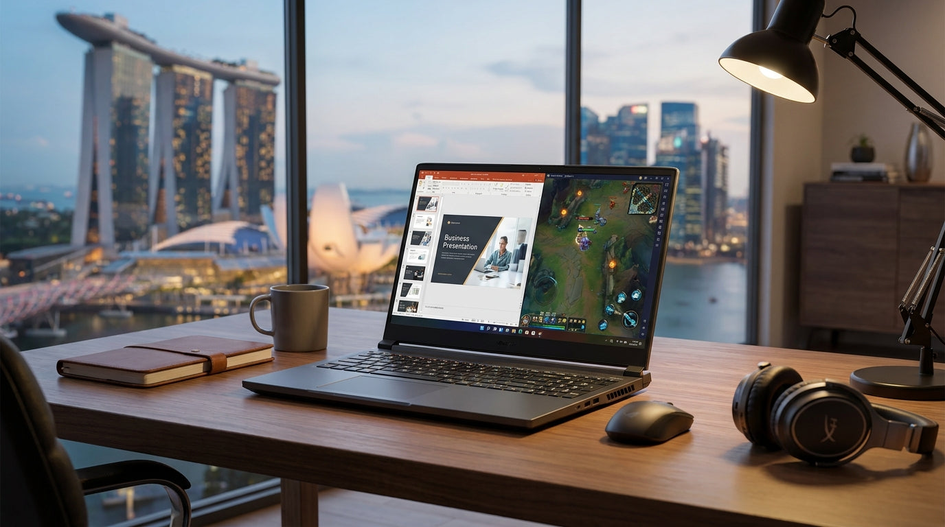 Gaming laptop for business and gaming dual use
