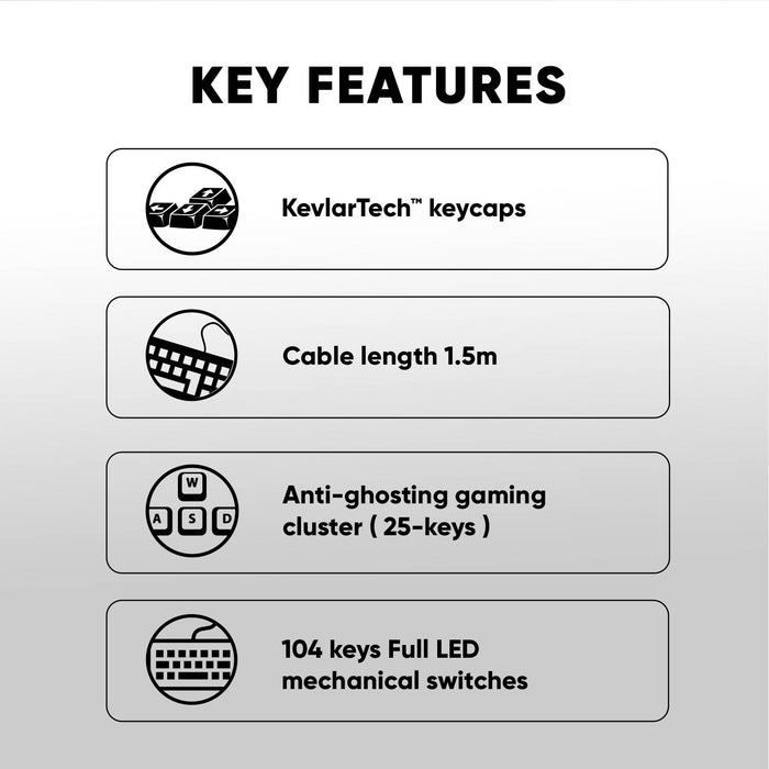 Armaggeddon MKA 7C Psycheagle 104 Key Mechanical Gaming Keyboard Hot Swappable Switches, Multicolour LED Backlight, USB Wired
