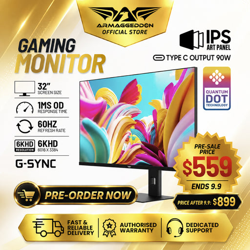 Armaggeddon PXP 32 UXG 31.5" 6K 60Hz 10-Bit Colour IPS ART PANEL