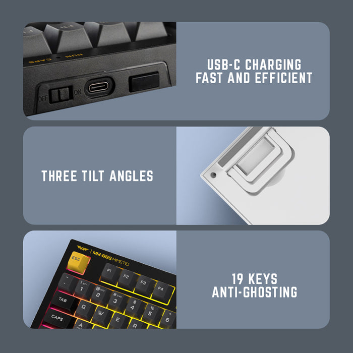 Armaggeddon MM-98S MIMETIQ keyboard LED screen and control knob