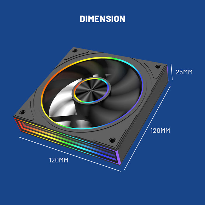 Armaggeddon PWM 120-V ARGB Kit 8000 120mm PC cooling fan 4-pack