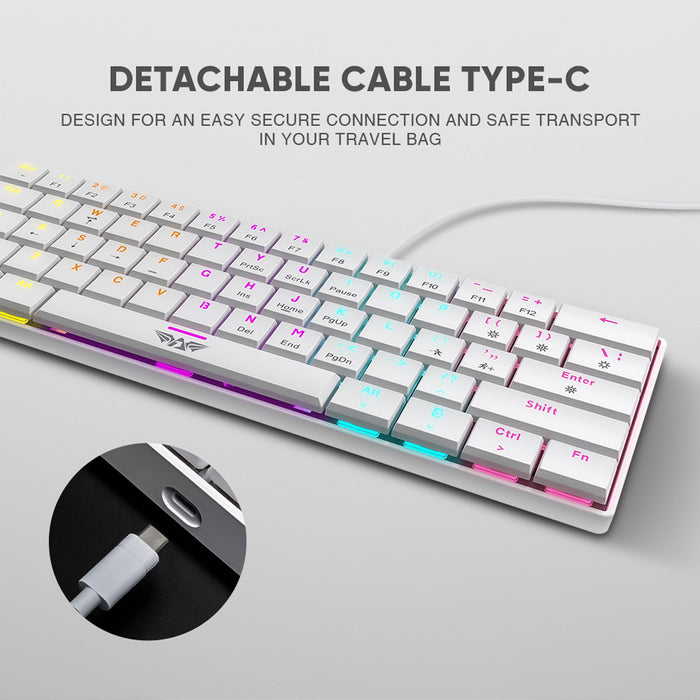 Armaggeddon SMK 1C Psychsparrow 61 Key Low Profile Mechanical Gaming Keyboard Hot Swappable, USB-C, Multicolour Backlight