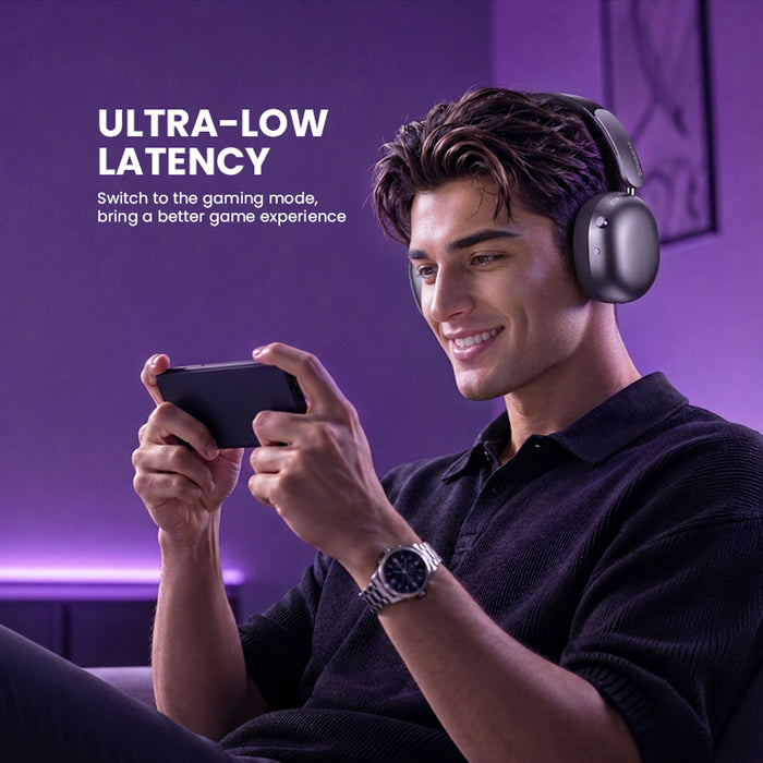 SonicGear Auraclear 6 Hi-Res LDAC ANC Wireless Headphones Bluetooth 6.0 | 112H Battery, 5-Mic & Volume Knob