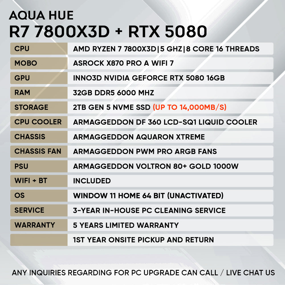 Ryzen 7 7800X3D RTX 5080 gaming PC