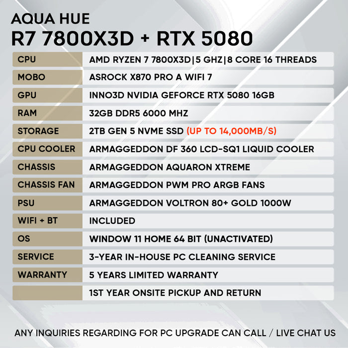 Ryzen 7 7800X3D RTX 5080 gaming PC