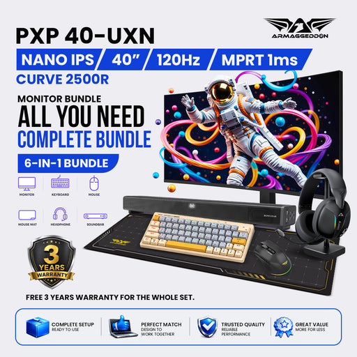 Armaggeddon PXP 40 UXN 40" 5K2K Nano IPS Curved By LG Ultrawide Monitor | Desktop Bundle