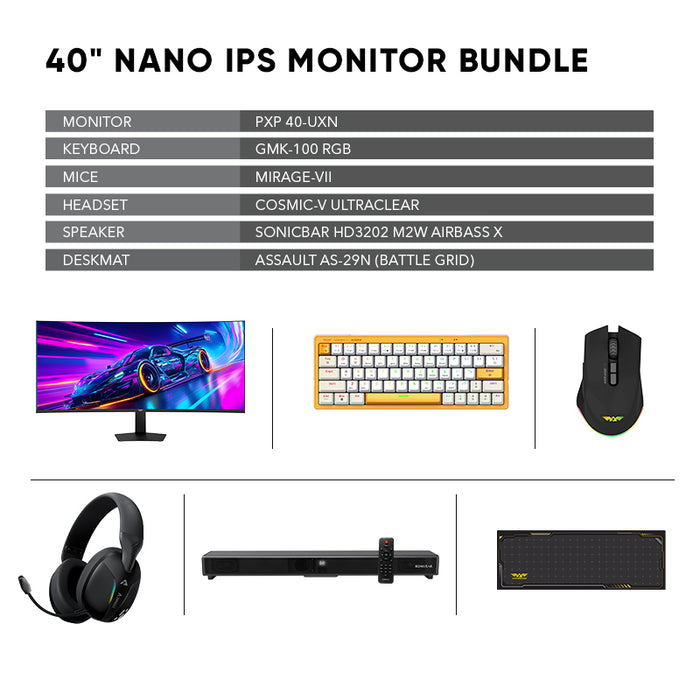 Armaggeddon PXP 40 UXN 40" 5K2K Nano IPS Curved By LG Ultrawide Monitor | Desktop Bundle