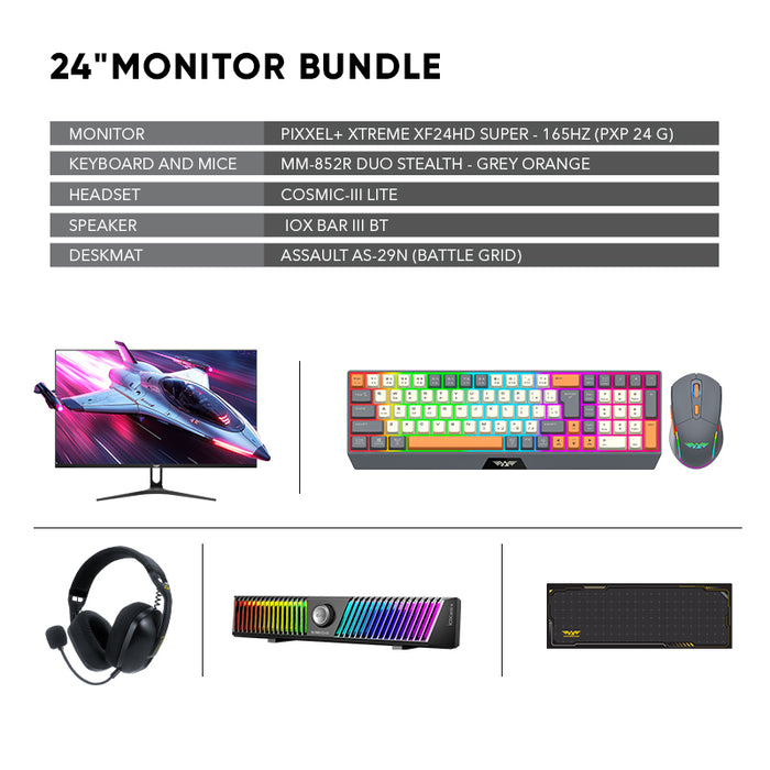 Armaggeddon PXP 24G 24" IPS 165Hz Full HD Gaming Monitor | Desktop Bundle
