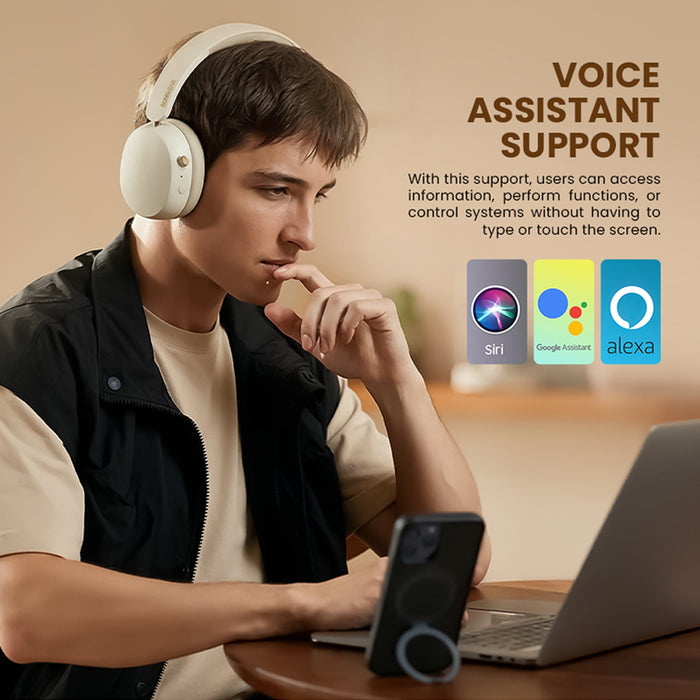 SonicGear Aura Clear 5 Hi-Res LDAC ANC Wireless Headphones Bluetooth 6.0 | 5-Mic ENC, 80H Battery & Gaming Mode