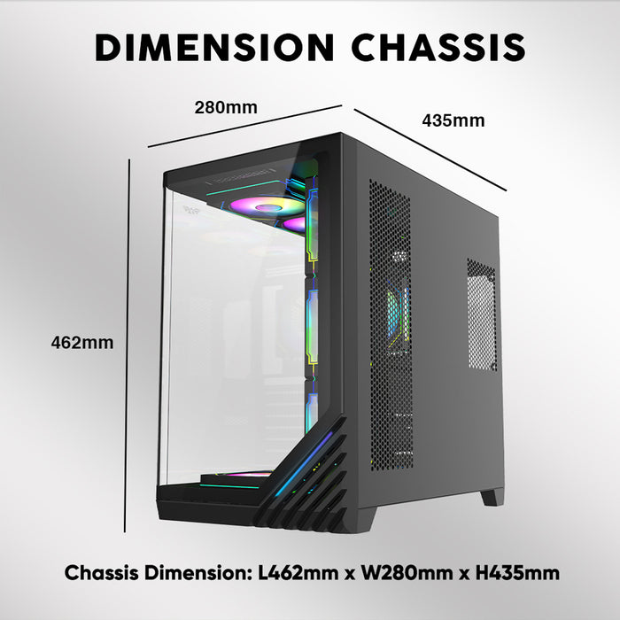 ARMAGGEDDON X-CURVE GIGA 10 PC chassis detail view