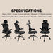 Armaggeddon Vertebrae V3 Ergonomic Mesh Office Chair Adjustable Headrest & Lumbar Support, Flip-Up Armrests, 120° Tilt, 120kg Capacity
