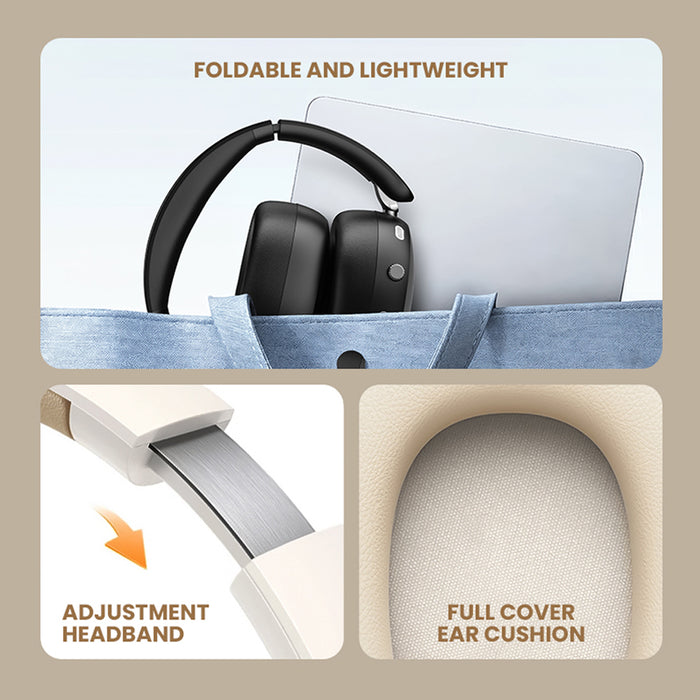 SonicGear Aura Clear 5 Hi-Res LDAC ANC Wireless Headphones Bluetooth 6.0 | 5-Mic ENC, 80H Battery & Gaming Mode