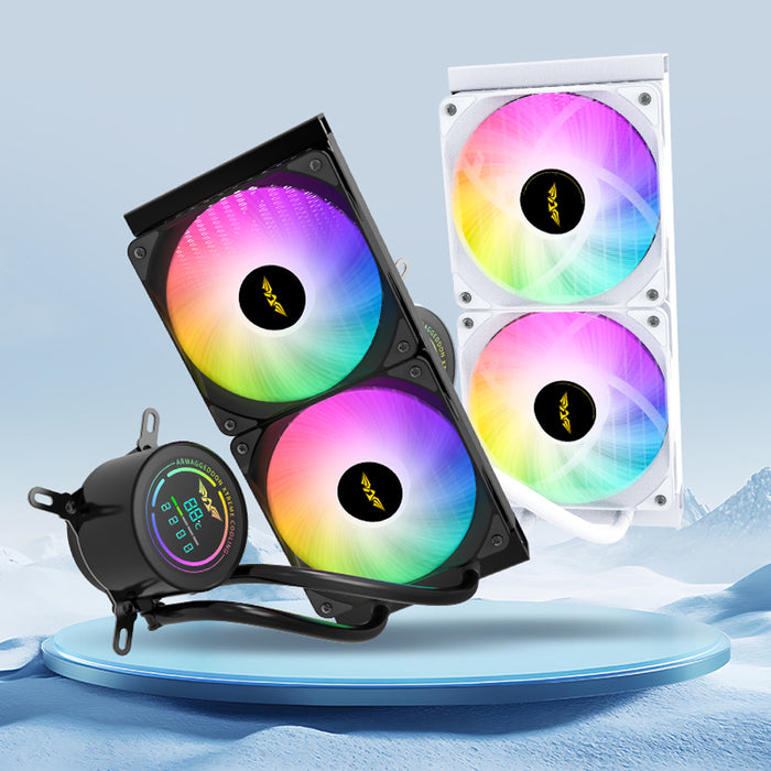 Armaggeddon Deepfreeze ADV A240 ARGB 240mm AIO CPU Liquid Cooler Digital Temperature Display, Dual 120mm Fans, Intel & AMD