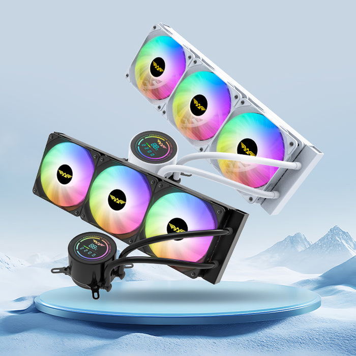 Armaggeddon Deepfreeze ADV A360 ARGB 360mm AIO CPU Liquid Cooler – Digital Temperature Display, Triple 120mm Fans, Intel AMD