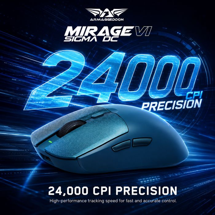 Armaggeddon Mirage VI Sigma DC Wireless Gaming Mouse with Charging Dock