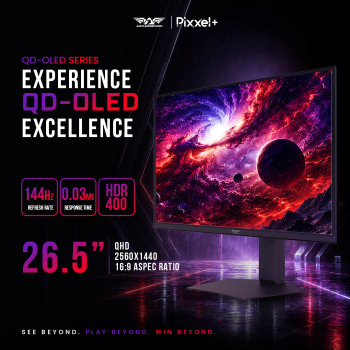 Armaggeddon PXP 27 UXO.V Samsung QD OLED 144Hz Nvidia GSync Gaming Monitor