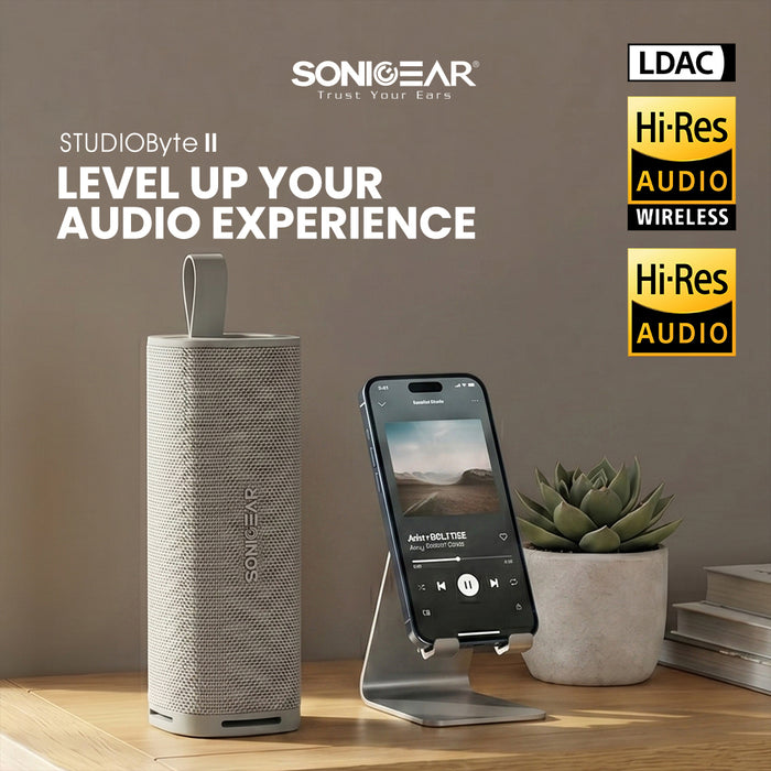 SonicGear StudioByte II 30W Hi-Res LDAC Bluetooth 5.3 Portable Speaker | IPX6 Waterproof, TWS & 8H Playtime
