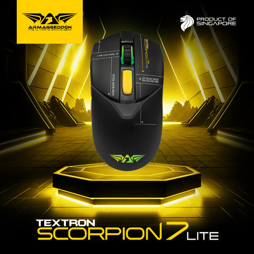 Armaggeddon Textron Scorpion 7 Lite Wired RGB Gaming Mouse – 4800 CPI, 80g Lightweight, 5 Programmable Buttons, Huano Switches with Free Mouse Mat