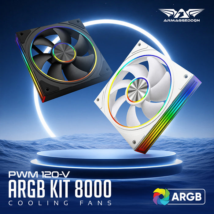 Armaggeddon PWM 120-V ARGB Kit 8000 120mm PC cooling fan 4-pack