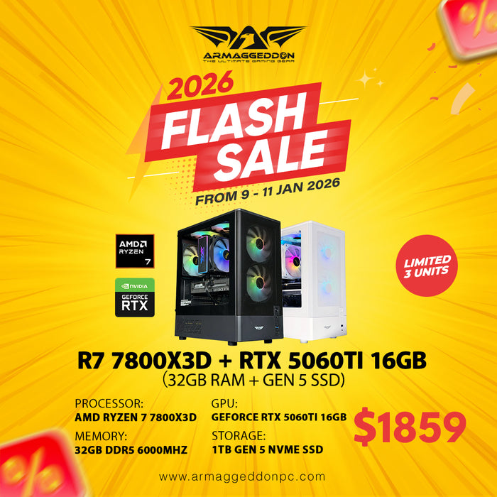 RYZEN 7 7800X3D + RTX 5060 Ti 16GB (GEN 5 NVME) (LIMITED 3 UNITS)
