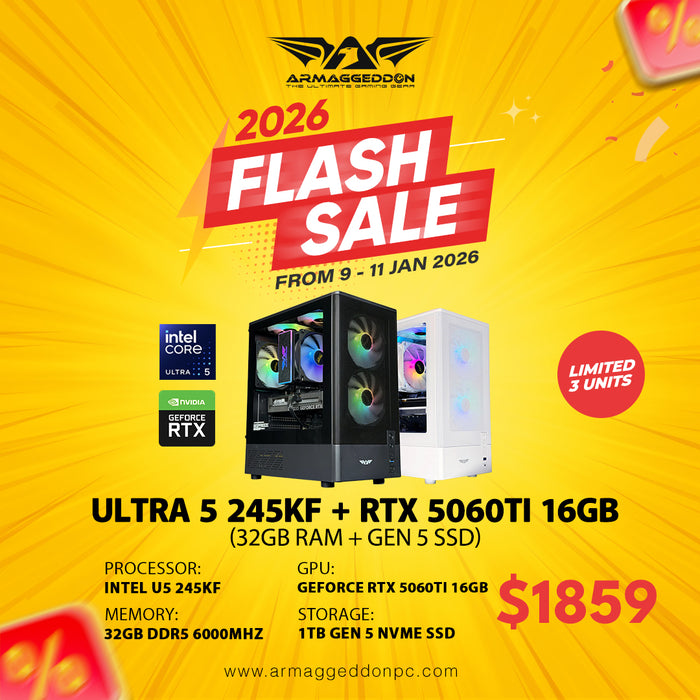 INTEL ULTRA 5 245KF + RTX 5060 Ti 16GB (GEN 5 NVME) (LIMITED 3 UNITS)