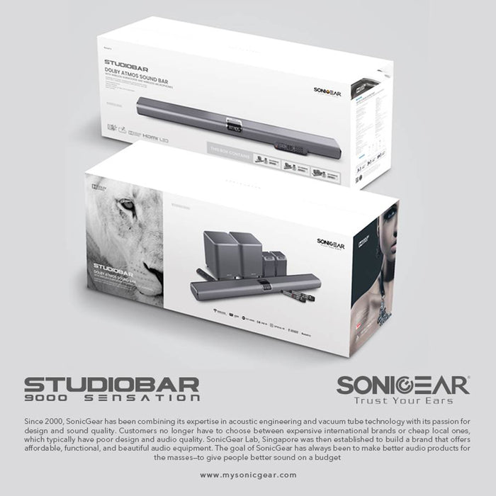 SONICGEAR STUDIOBAR 9000 DOLBY ATMOS 7.2.4 SOUNDBAR