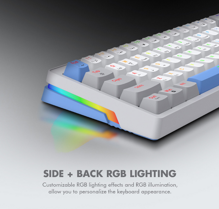 Armaggeddon GMK 100 RGB 60% Tri Mode Mechanical Keyboard 63 Key Hot Swappable, Bluetooth, 2.4GHz Wireless, USB-C, Linear Switches
