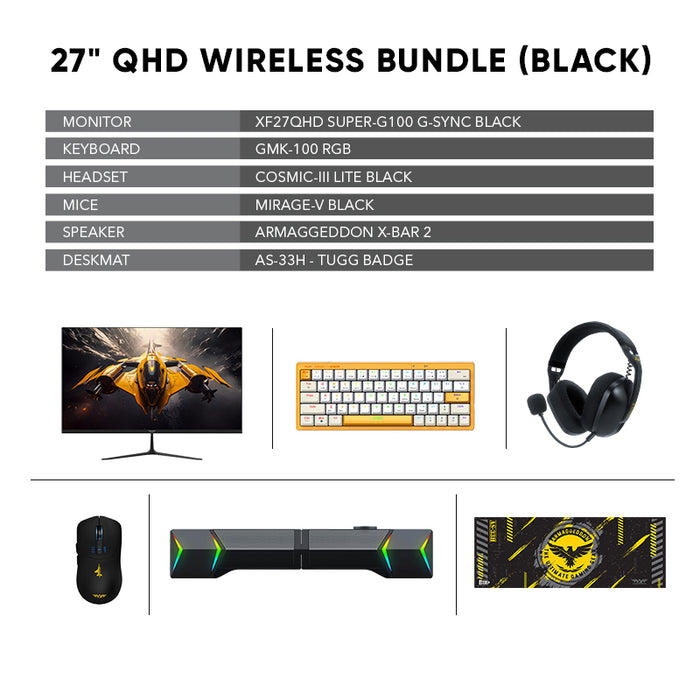 27" QHD WIRELESS BUNDLE (BLACK)