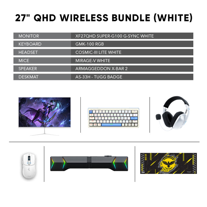 27" QHD WIRELESS BUNDLE (WHITE)