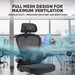 Armaggeddon Vertebrae V3 Ergonomic Mesh Office Chair Adjustable Headrest & Lumbar Support, Flip-Up Armrests, 120° Tilt, 120kg Capacity