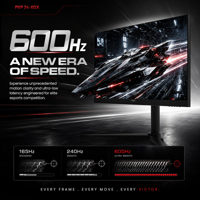 Armaggeddon PXP 24 XGX 24" FHD 600Hz TN Gaming Monitor 0.1ms Adjustable Stand FreeSync & G-SYNC Compatible