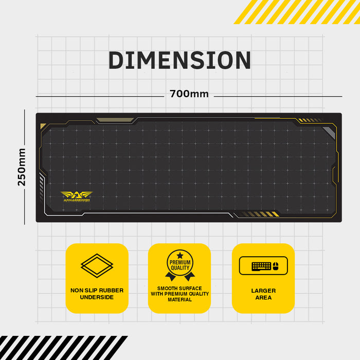 Armaggeddon Assault AS 29N Extra Large Gaming Mouse Pad 700 × 250mm Smooth Surface, Non-Slip Rubber Base, Extended Desk Mat