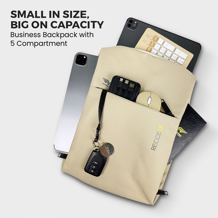 Armaggeddon Recce 13 Gaia Recycled Laptop Backpack with USB Charging Port, Splash-Resistant Material &amp; Trolley Sleeve
